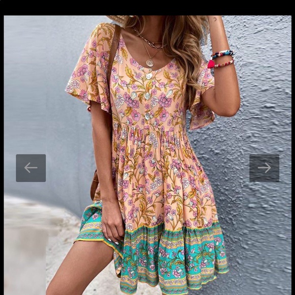 Swingy Prairie Dress by Yobery - Multi-color - size large - Picture 10 of 10